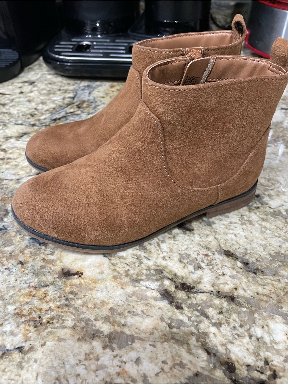 Cat & Jack Classic Suede Ankle Boots in Cognac, 11T
